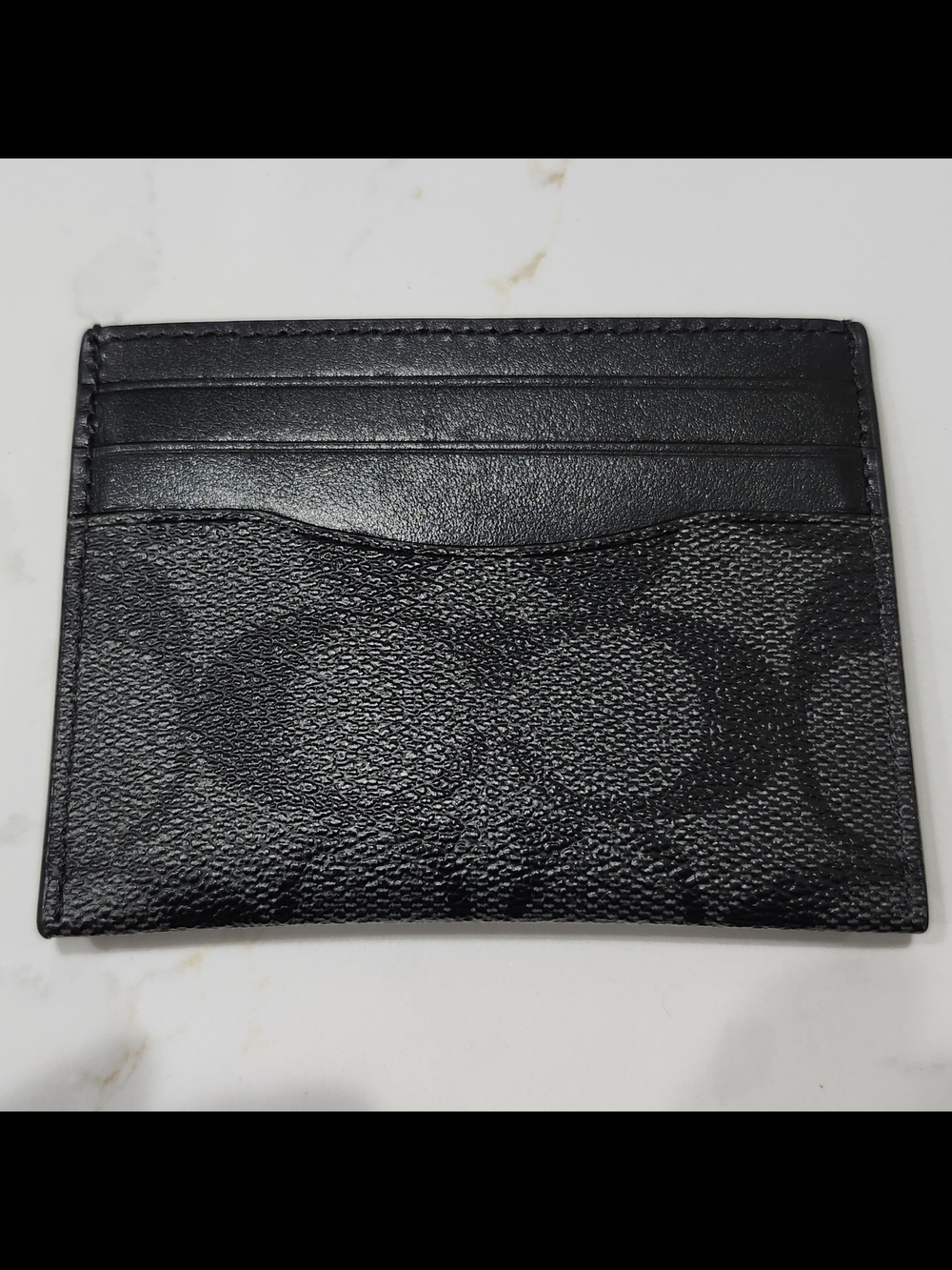 EUC Unisex Authentic Coach Signature Black Slim ID Card Case